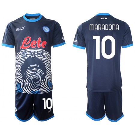 Jalkapallo Pelipaidat/Peliasut SSC Napoli Diego Maradona 10 Special 2 Lasten Kotipaita 2021-2022 Lyhythihainen